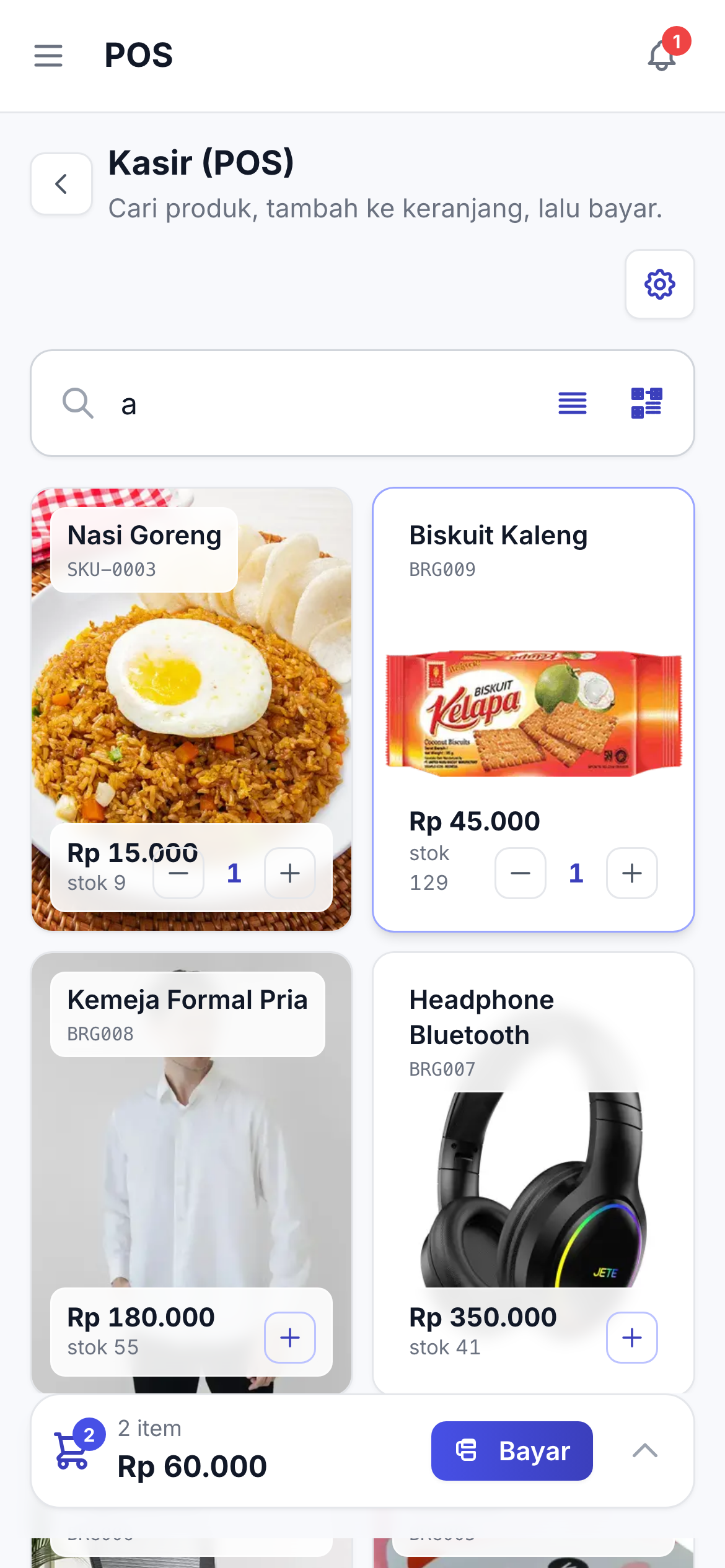 Kasir di genggaman